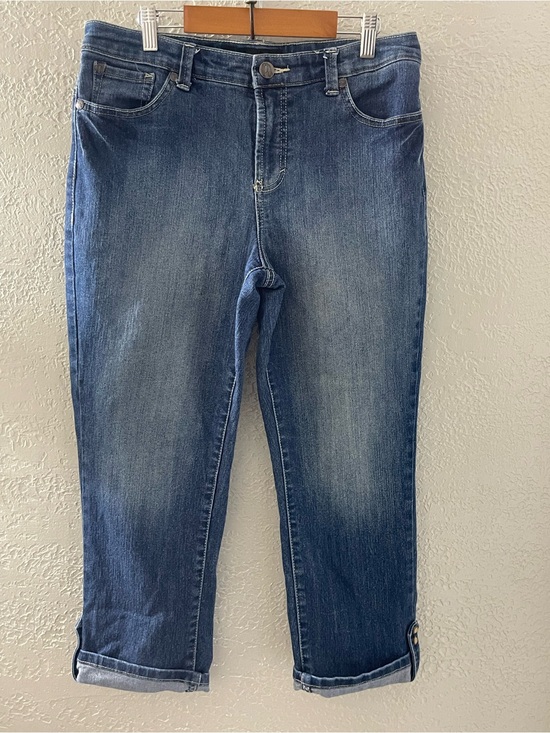 Nine West Denim - Nine West Women’s Medium Blue Cropped Jeans with Cuffed Hem Size 8